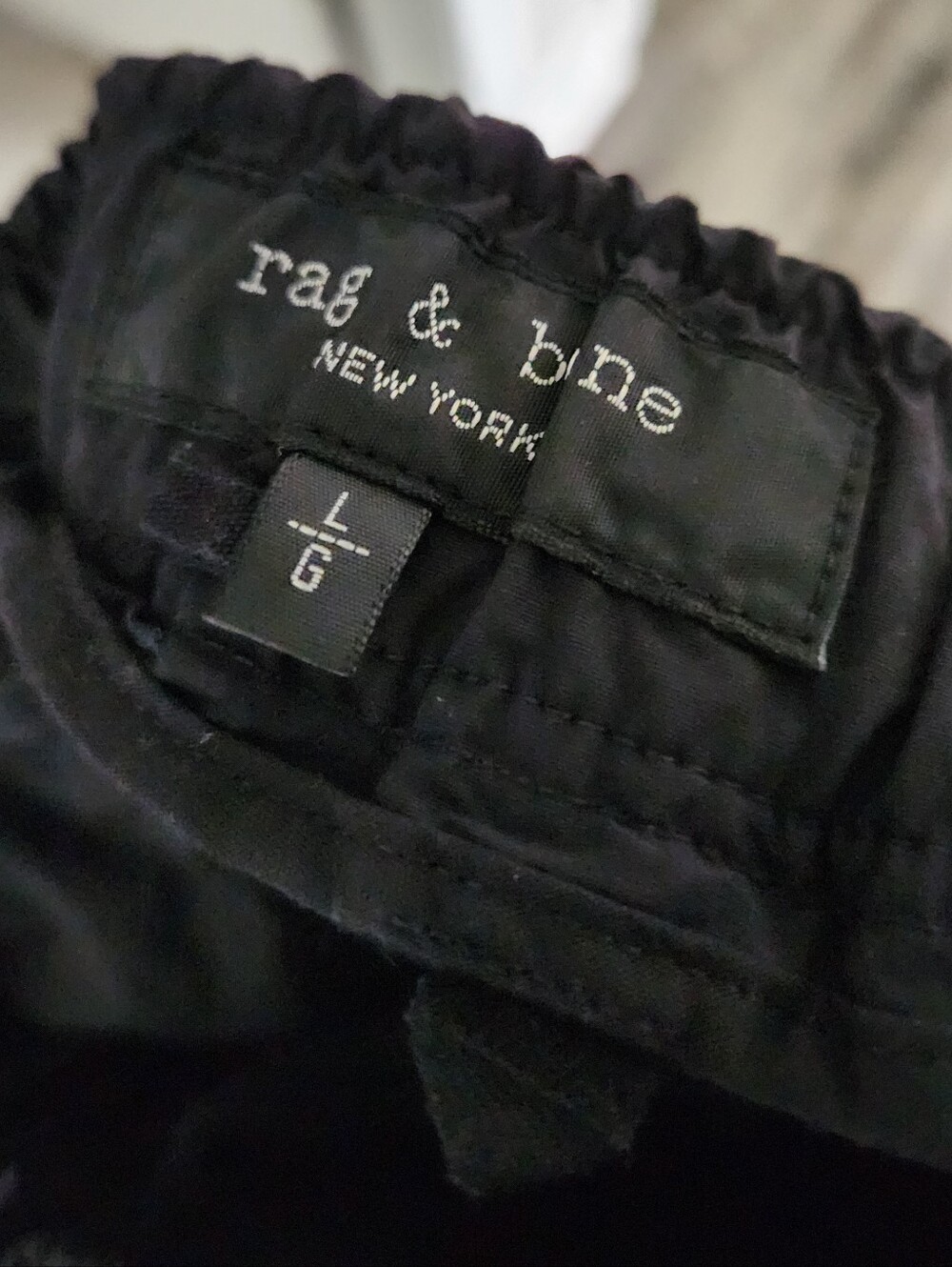 rag & bone Claire Taffeta Women's Black Cargo Pants Elastic Waist & Leg Sz Large - Picture 5 of 8